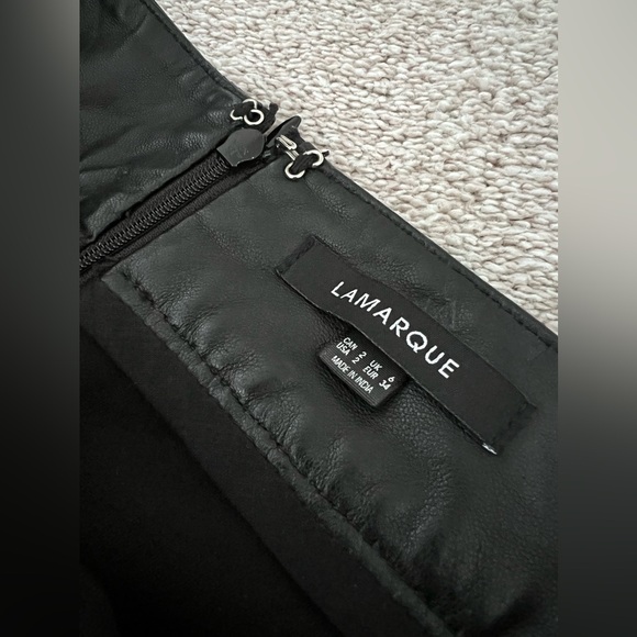 Lamarque Long Leather Lace Black Skirt - Picture 13 of 15